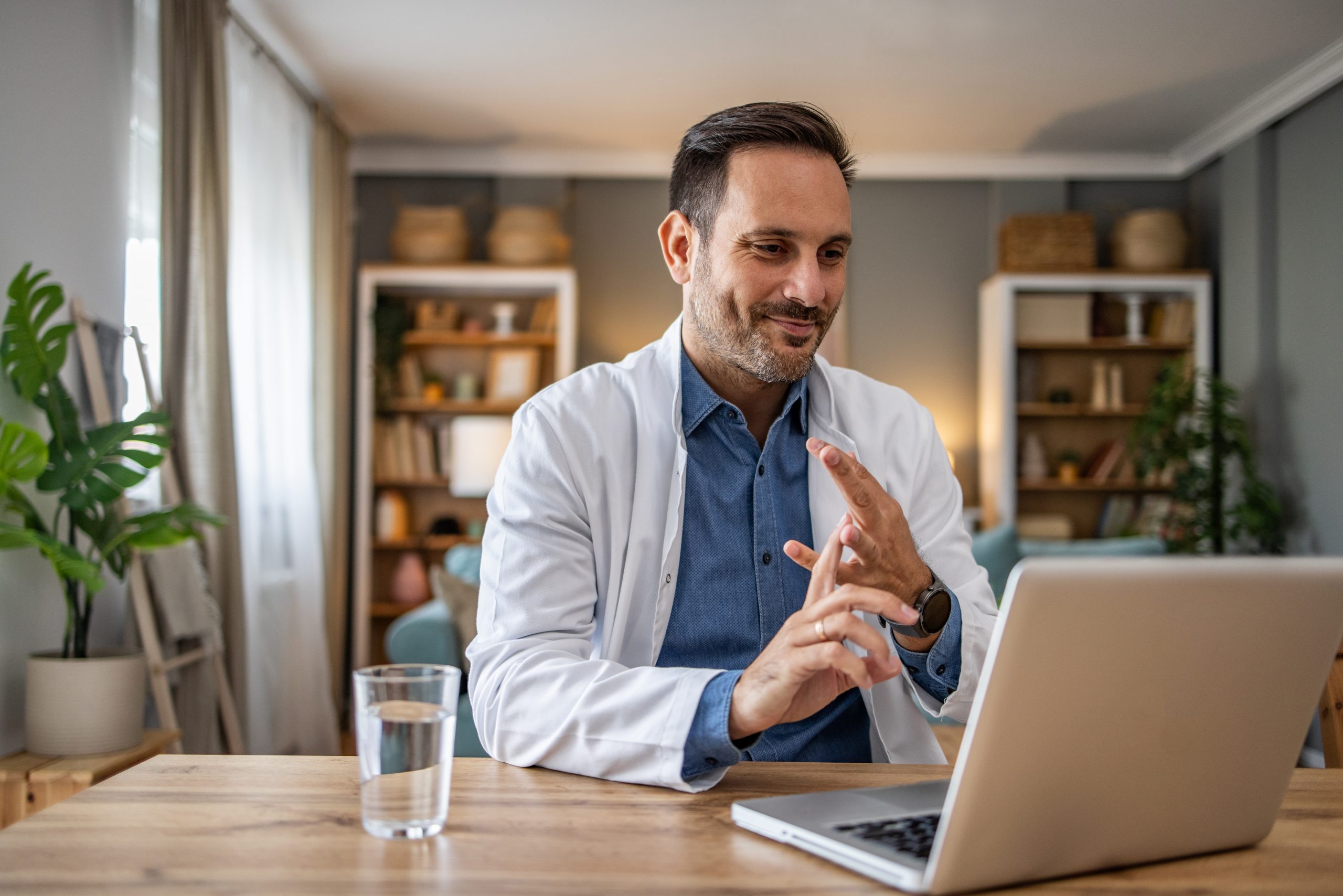 Doctor on video conference for medical consultation