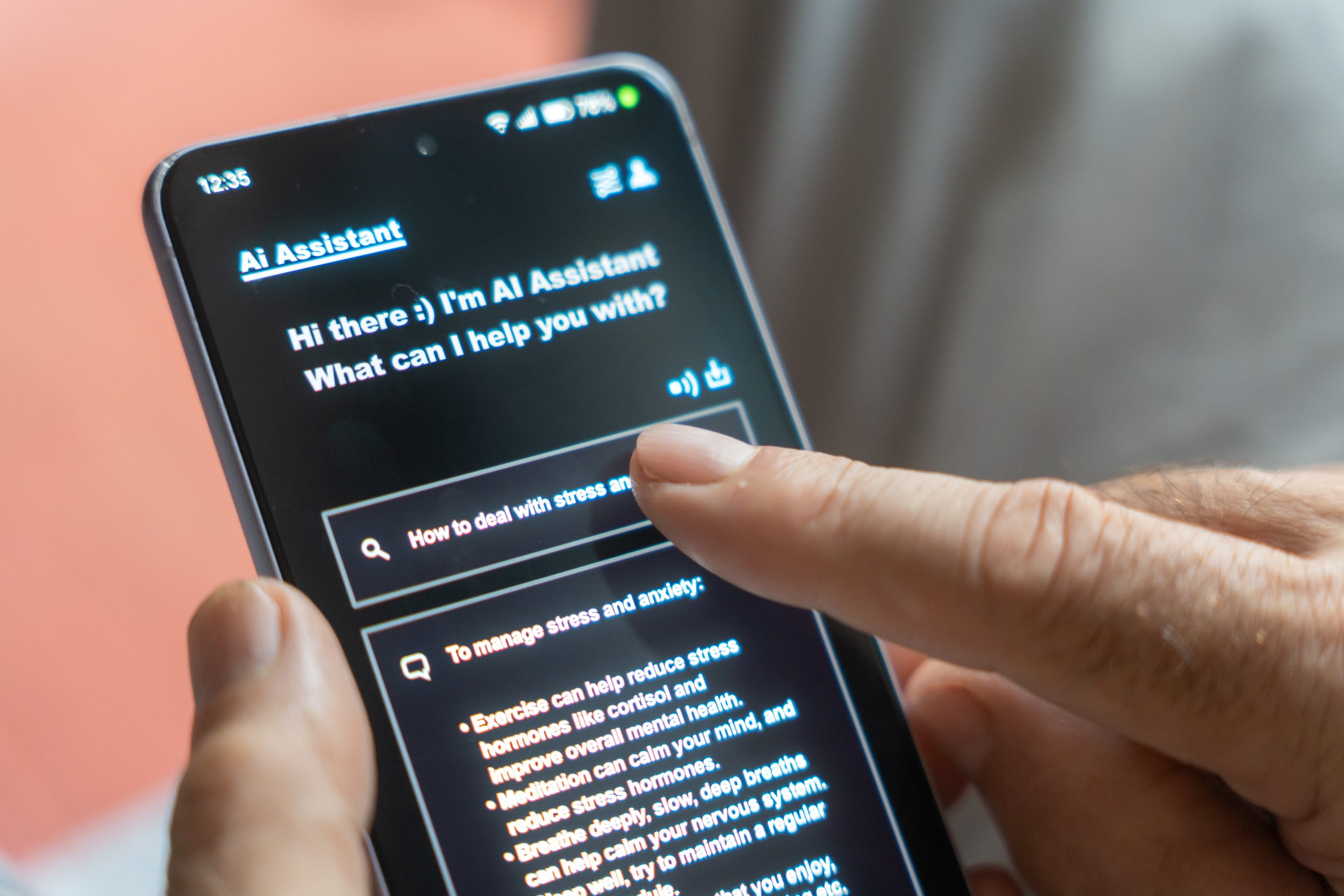 Man using AI therapy chatbot and AI therapy app