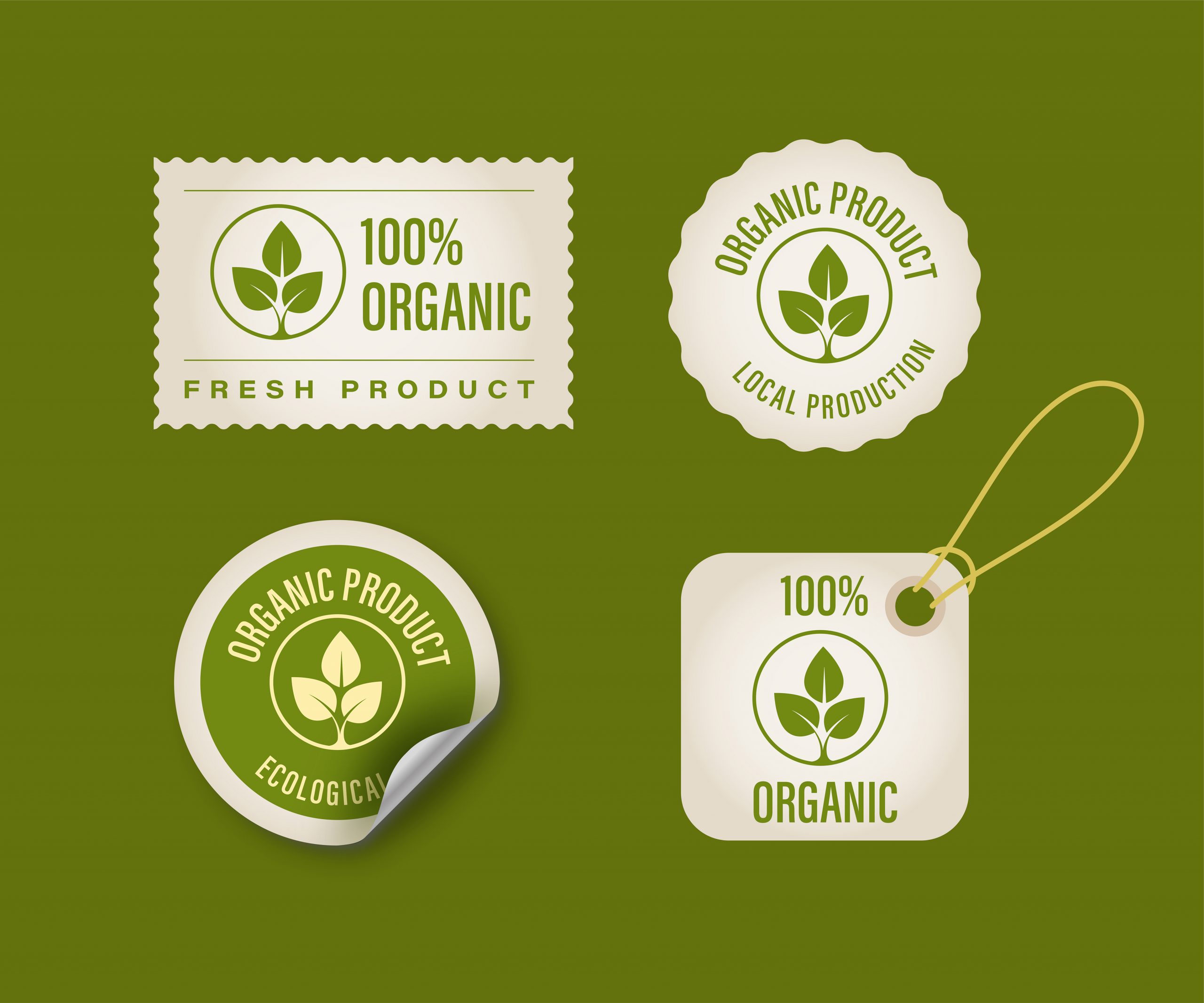 Organic fresh natural product tag Organic fresh natural product tag